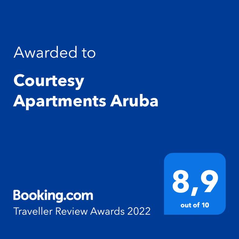 Certifikát, hodnocení, plakát nebo jiný dokument vystavený v ubytování Courtesy Apartments Aruba
