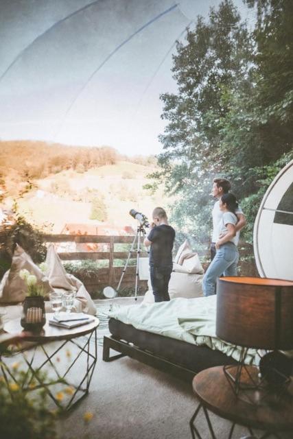 Hosté ubytování living TIMELESS- Bubble Tent Elzach- Schlafen unterm Sternenhimmel