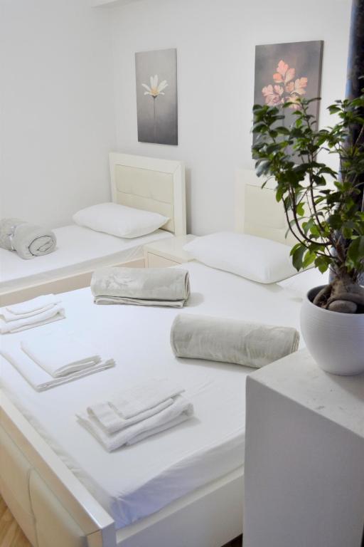 Postel nebo postele na pokoji v ubytování Aria Apartment