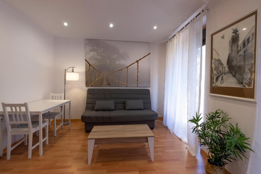 a living room with a couch and a table at Herradores Centro in Soria