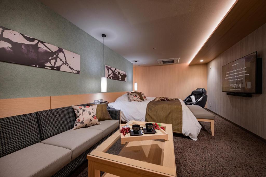 Χώρος καθιστικού στο HOTEL ZEN 平野