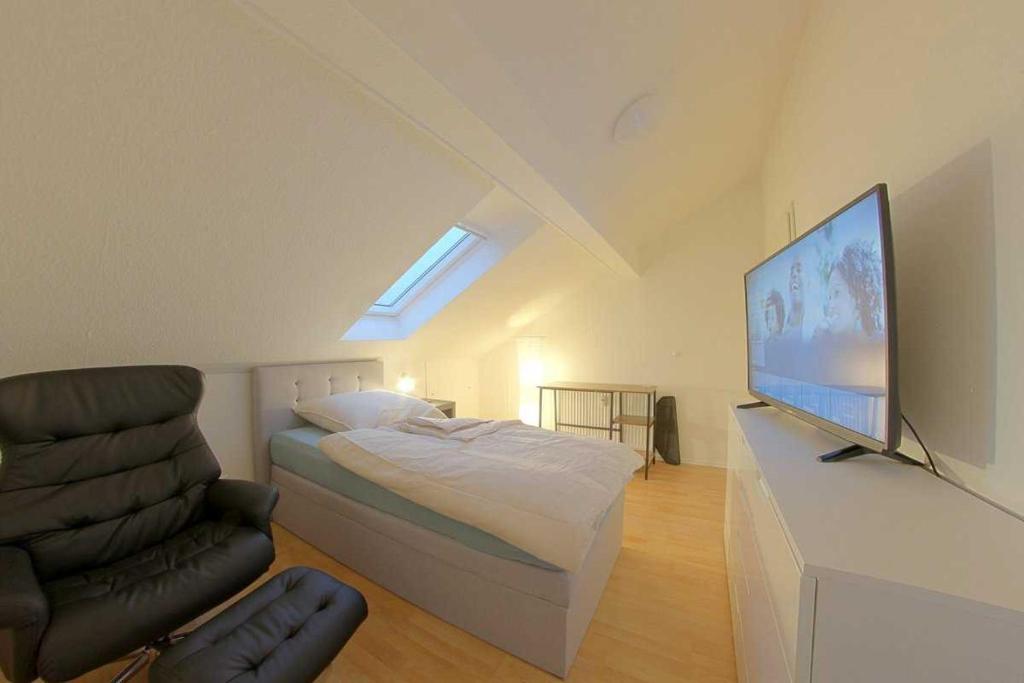 Posteľ alebo postele v izbe v ubytovaní Gästehaus Midlum