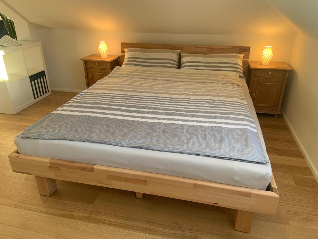 Postel nebo postele na pokoji v ubytování Apartment Wendelsteinblick