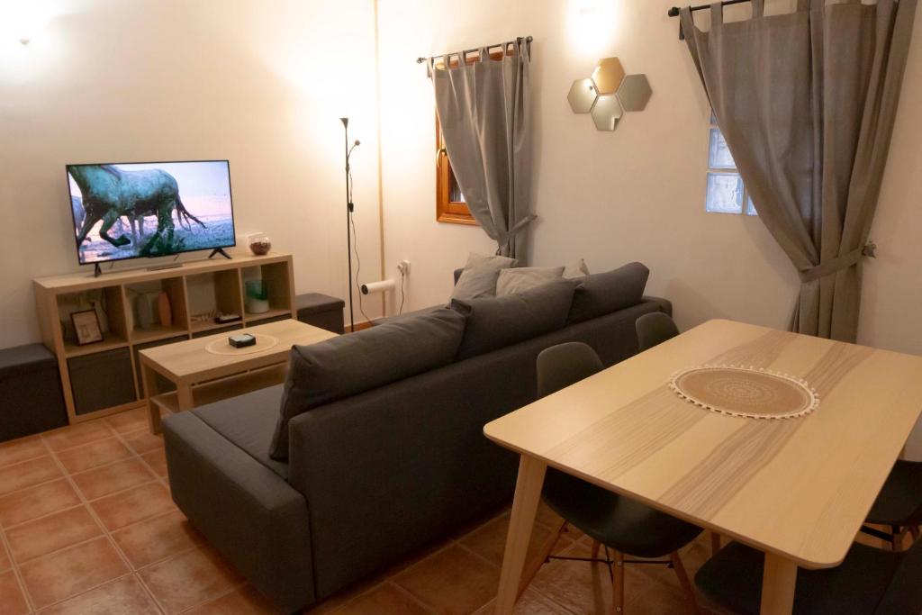 TV a/nebo společenská místnost v ubytování Apartamentos Erlueta