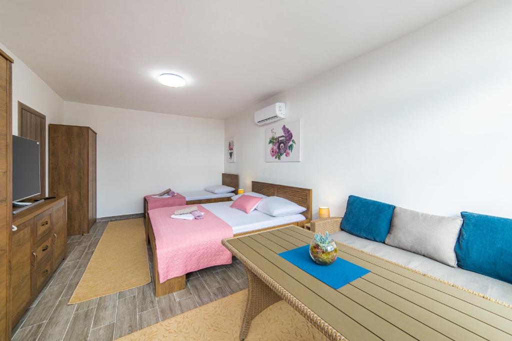 TV a/nebo společenská místnost v ubytování Apartment Sunrise Ploče
