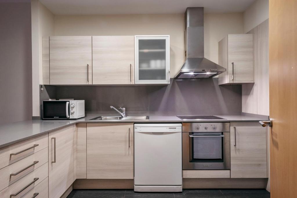 Kuchyň nebo kuchyňský kout v ubytování Barcelona Apartment Villarroel