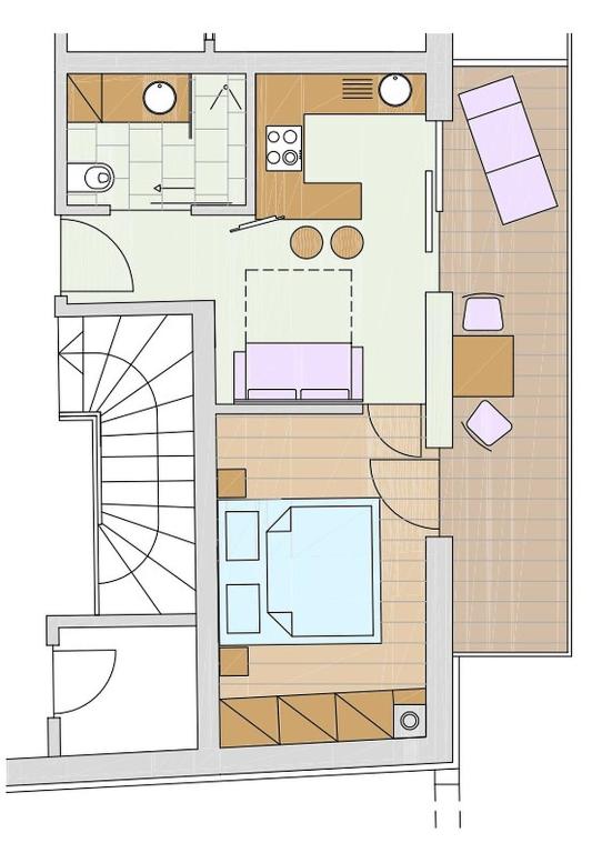 Plan piętra w obiekcie Huberhof App Gala