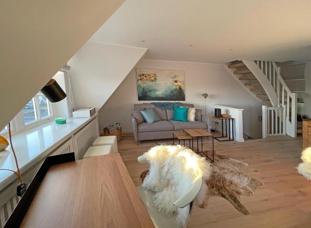 Posezení v ubytování Ferienwohnung Wattteufel