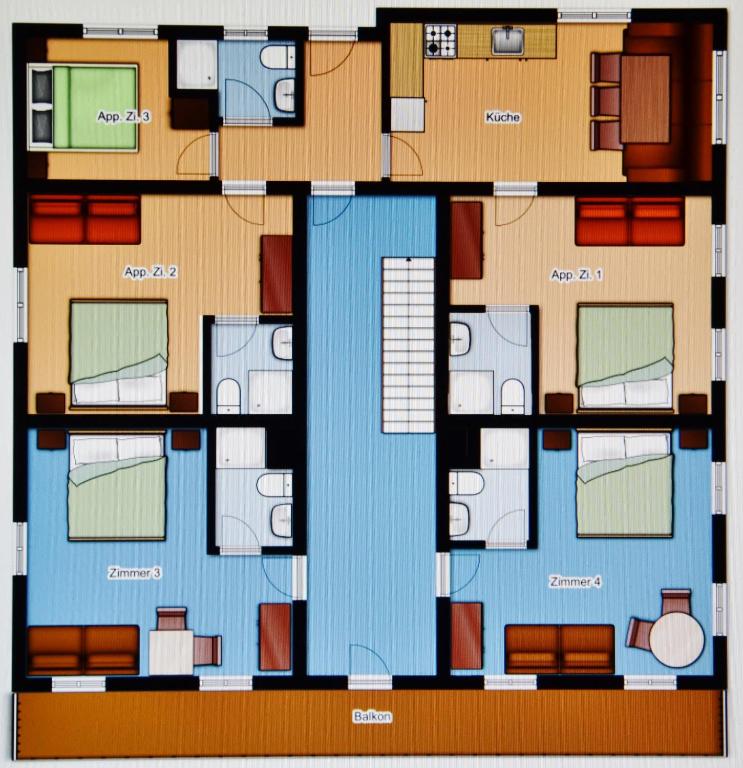 Plán poschodí v ubytovaní Haus Hinterfürbach