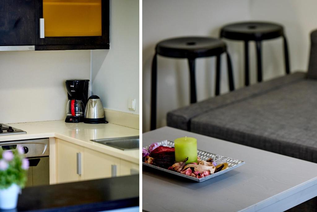 Kuchyňa alebo kuchynka v ubytovaní VIVIAN Art Apartments