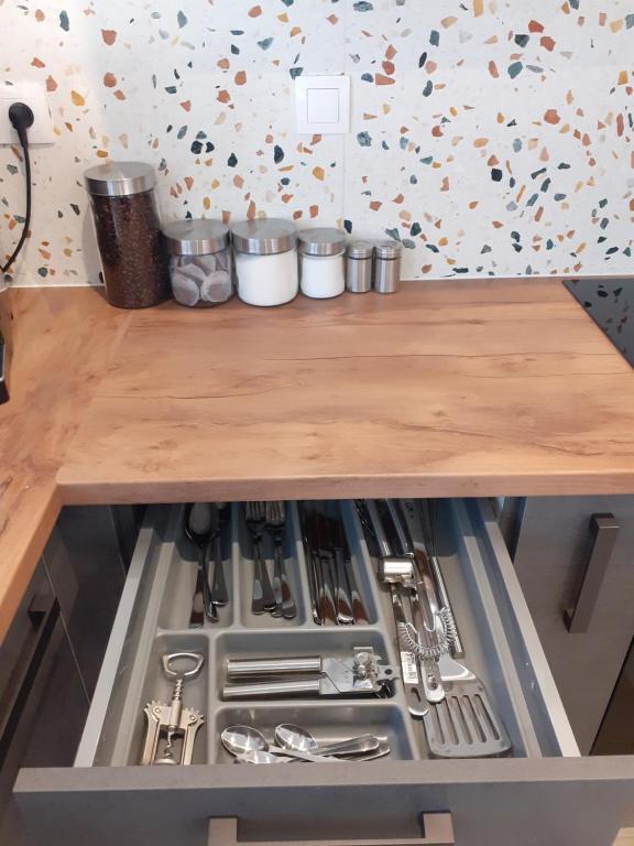 Kuchyň nebo kuchyňský kout v ubytování Apartmán Love Bojnice