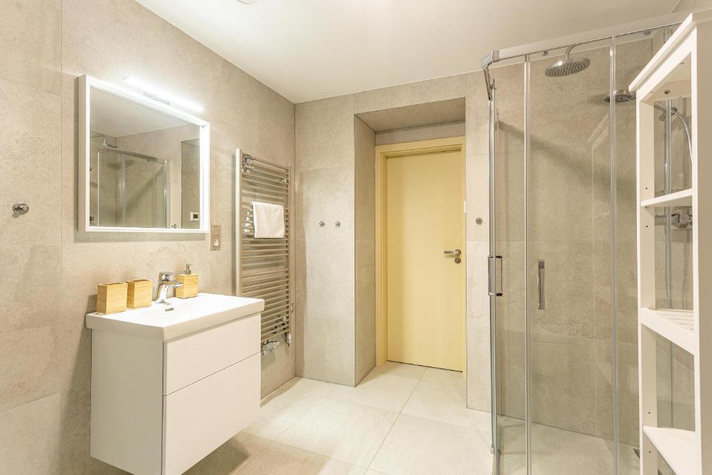 Koupelna v ubytování U Pivovaru - Apartments Boží Dar