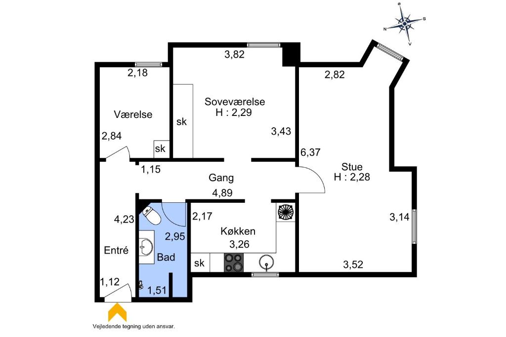 Půdorys ubytování Ulfborg Sky Apartment