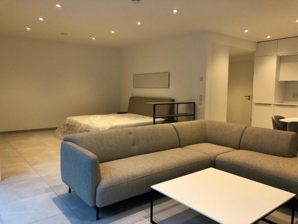 a living room with a couch and a bed at Garou in Luxembourg