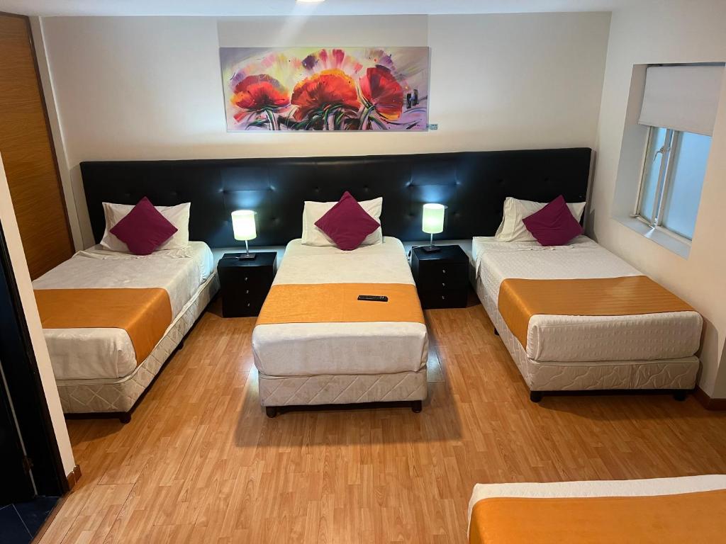Postel nebo postele na pokoji v ubytování Hotel Ferias Park