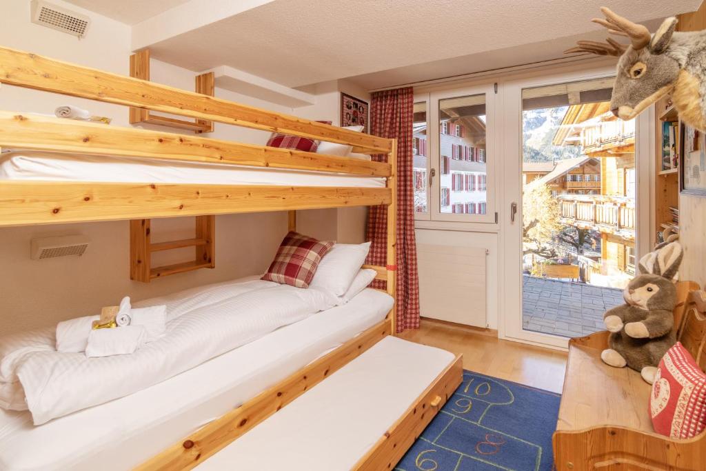 Postel nebo postele na pokoji v ubytování Chalet Schweizerhof 1