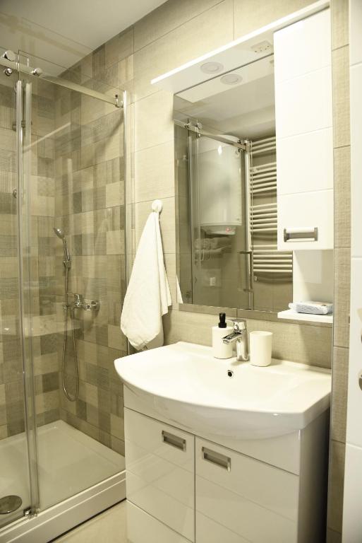 Kupatilo u objektu Suncokret Apartmani Loznica