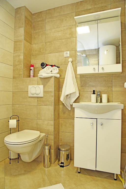 Kupatilo u objektu Suncokret Apartmani Loznica