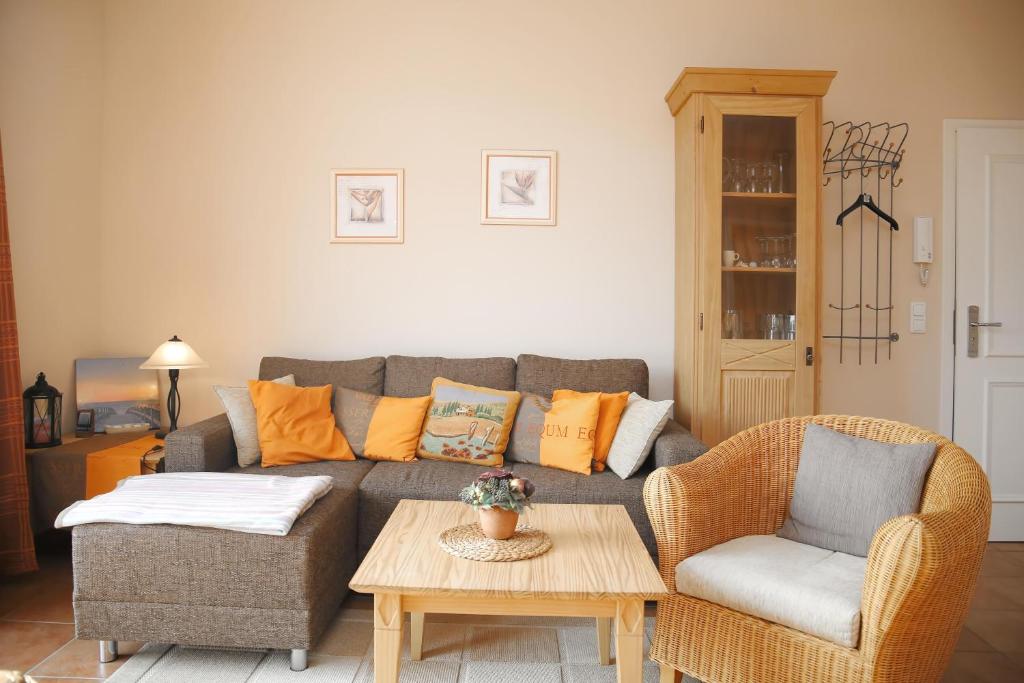 O zonă de relaxare la Dünenschloss Wohnung 1-41