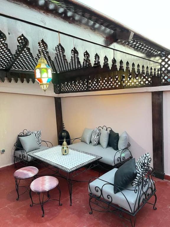 Posezení v ubytování Riads Dar ZAO - logements entiers