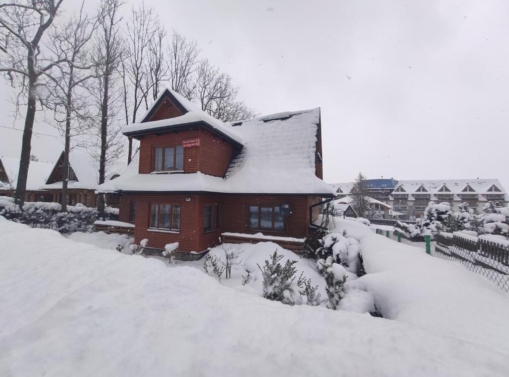 a house is covered in snow at Willa Pod Jesionami in Zakopane