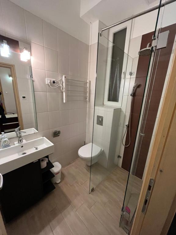 A bathroom at Basilica Suites