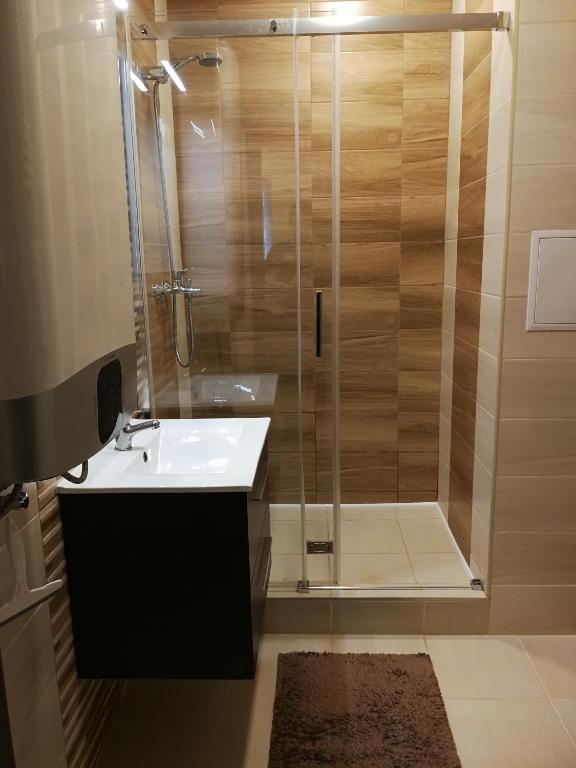 Koupelna v ubytování Adél Apartman