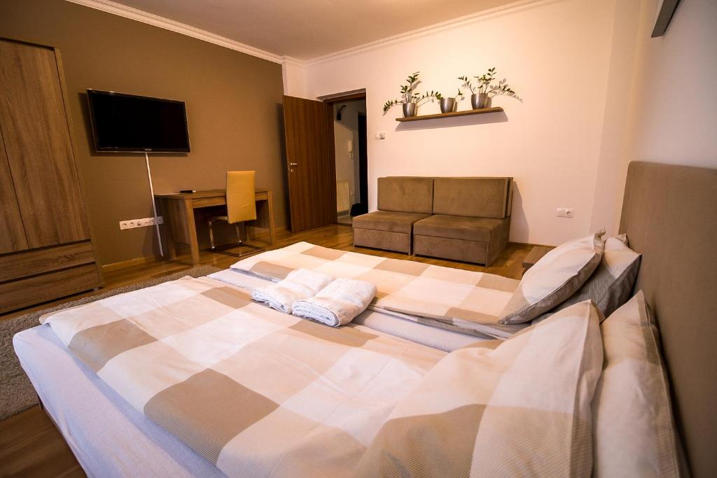 Televízia a/alebo spoločenská miestnosť v ubytovaní Thermal Next II Weninger Apartman Kiskunhalas