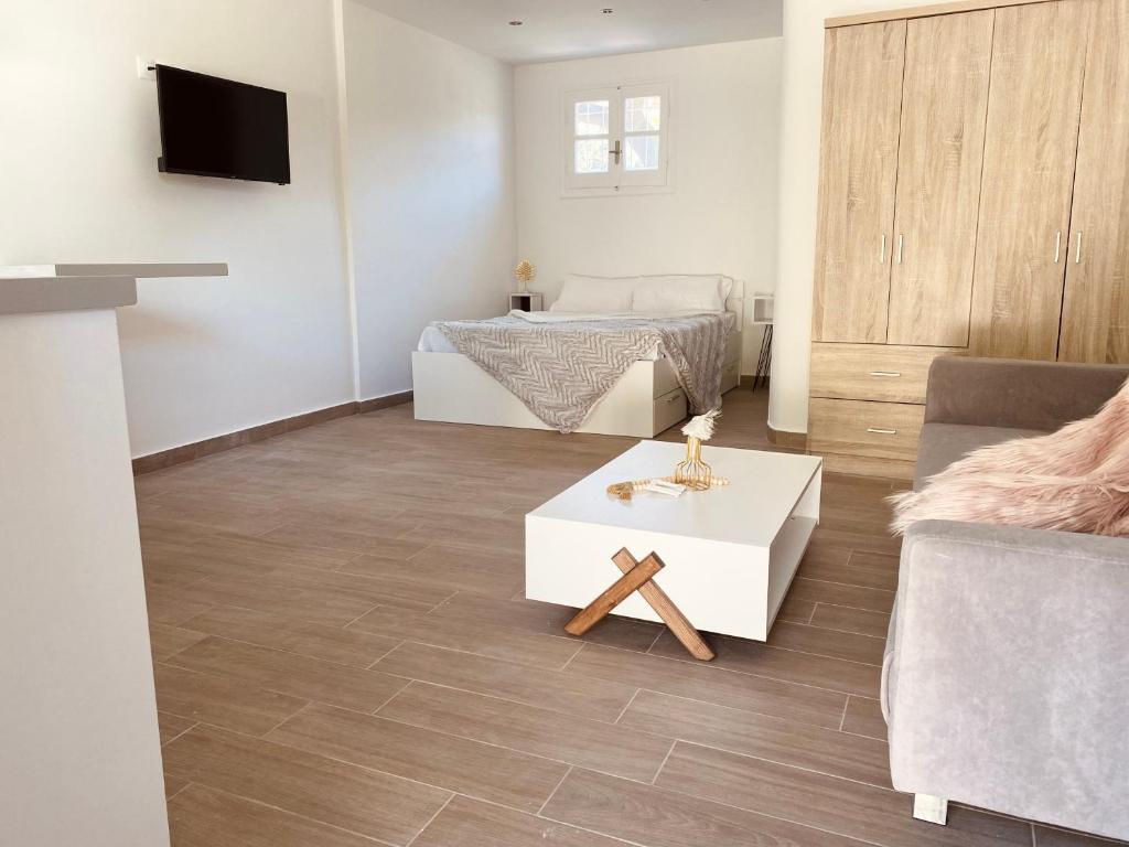 TV a/nebo společenská místnost v ubytování Louvros Luxury Suites