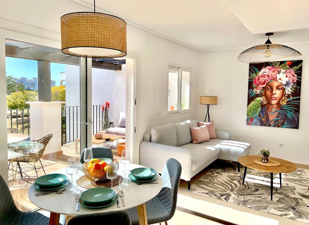 Posezení v ubytování Casa Hacienda Riquelme Golf Resort