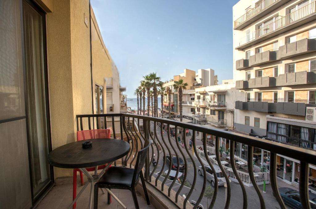 A balcony or terrace at Bugibba Square Seaview 3 Bedroom Apartment