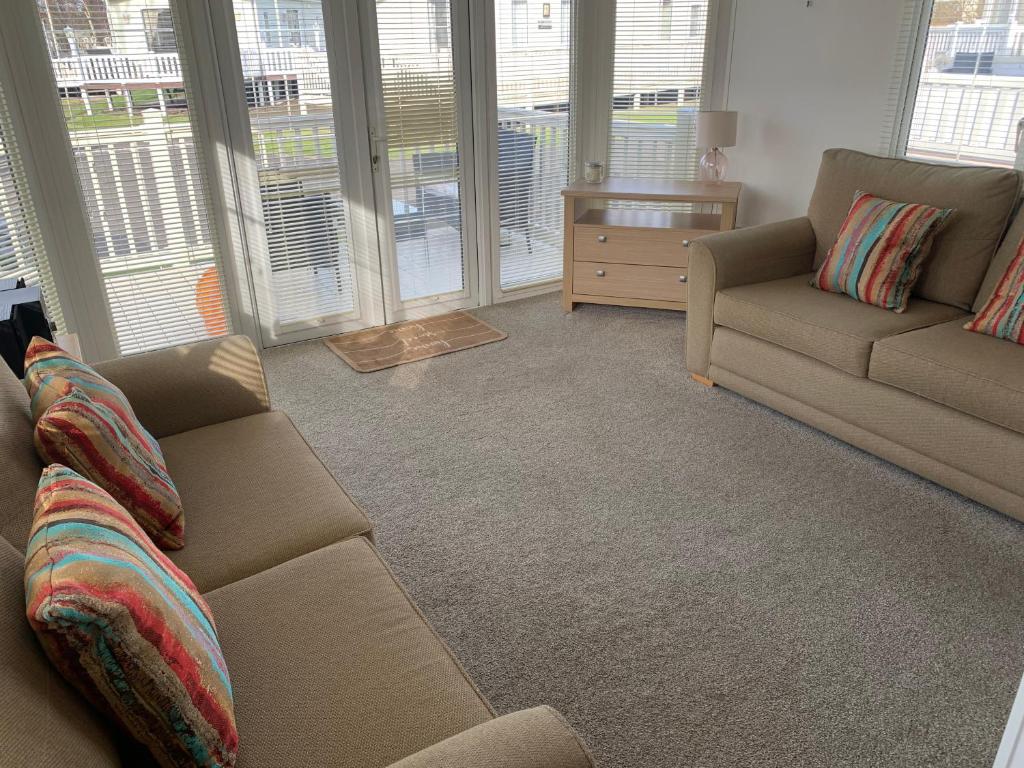 A seating area at Charming 5-Beds Caravan in beautiful Seton Sands