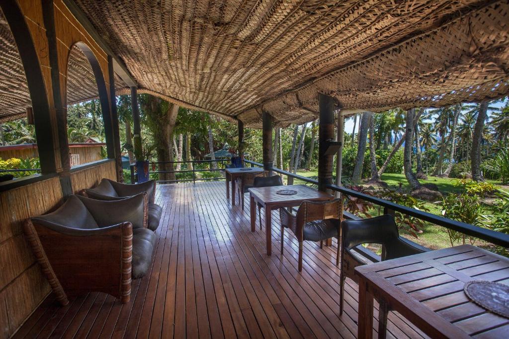 Balkón nebo terasa v ubytování Maravu Taveuni Lodge
