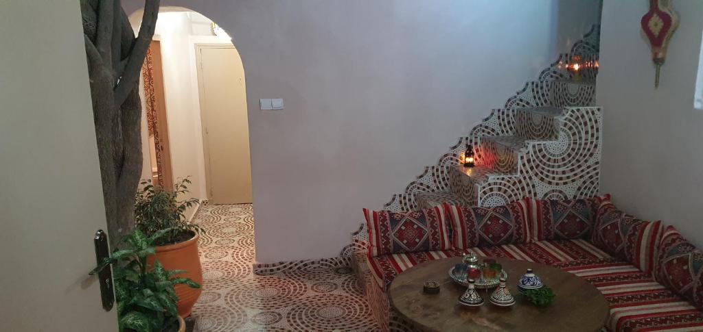 Posezení v ubytování Surf Riad Taghazout