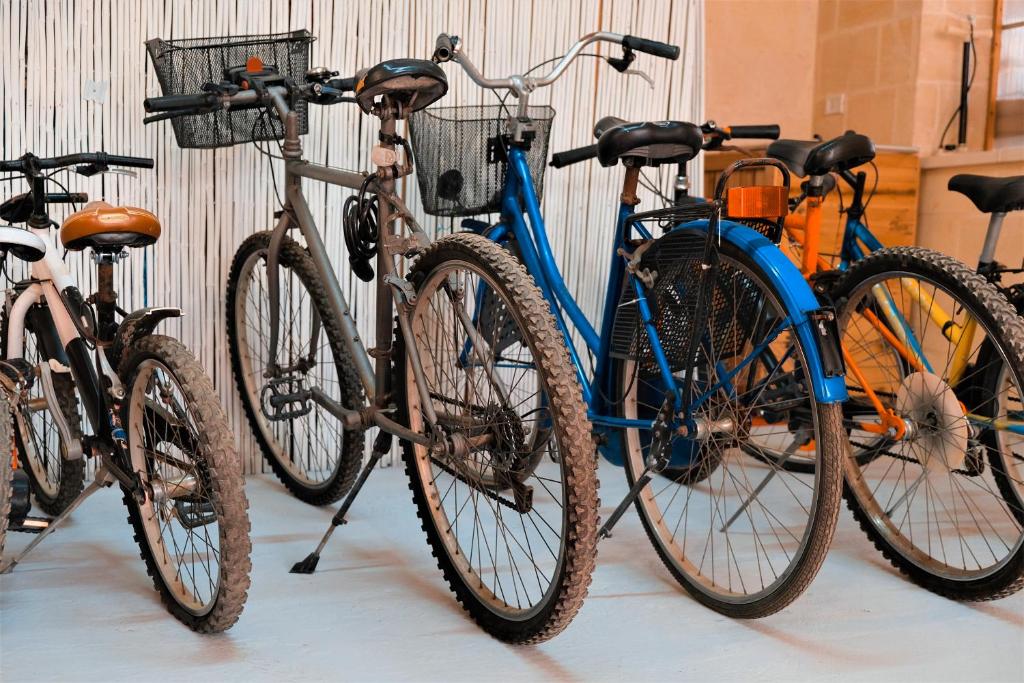 three bikes are parked next to each other at Villa Sette Nani in Torre Lapillo
