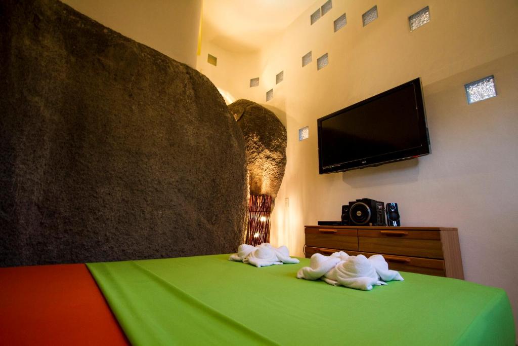 TV a/nebo společenská místnost v ubytování Monkey Flower Villas