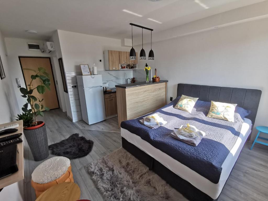 Voodi või voodid majutusasutuse Cozy studio Cik-Cak toas