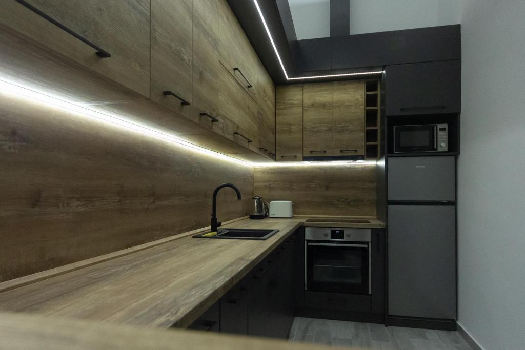 Kuchyň nebo kuchyňský kout v ubytování Apartment Primula
