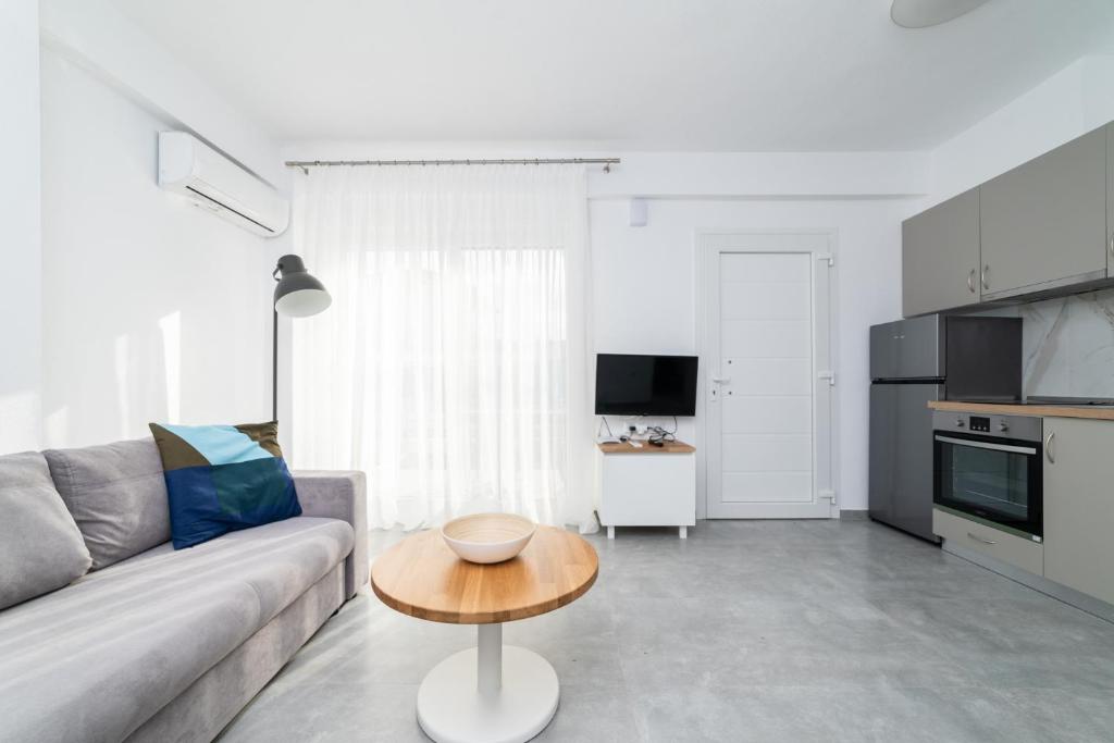Kuchyň nebo kuchyňský kout v ubytování Dionysos Residential Complex