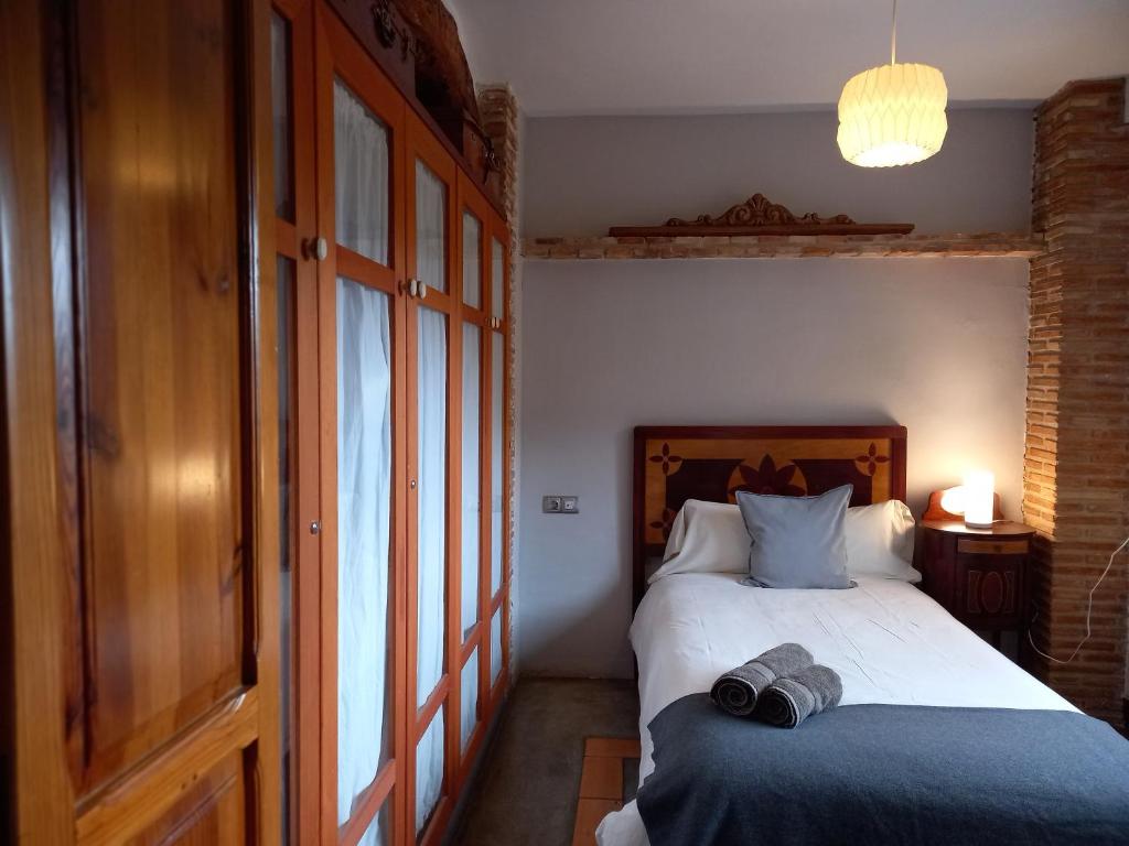 Cama o camas de una habitación en Casa Rural La Rocha