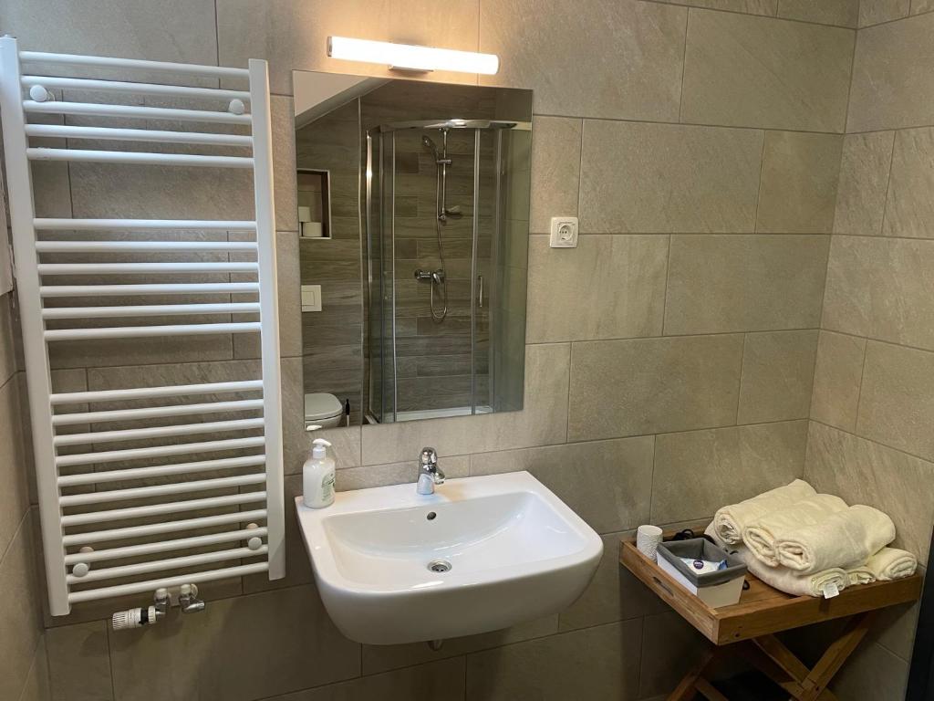 Koupelna v ubytování Apartma Lilija Golte