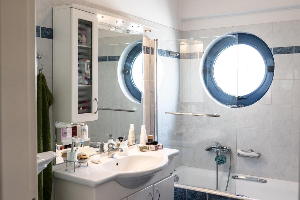 A bathroom at The Skyward Flats