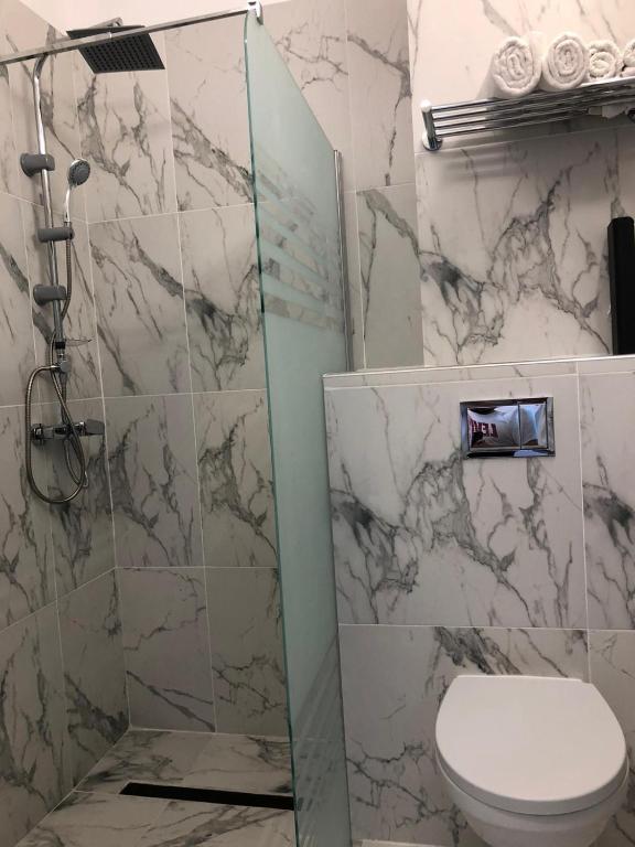 Koupelna v ubytování Hotel Daly