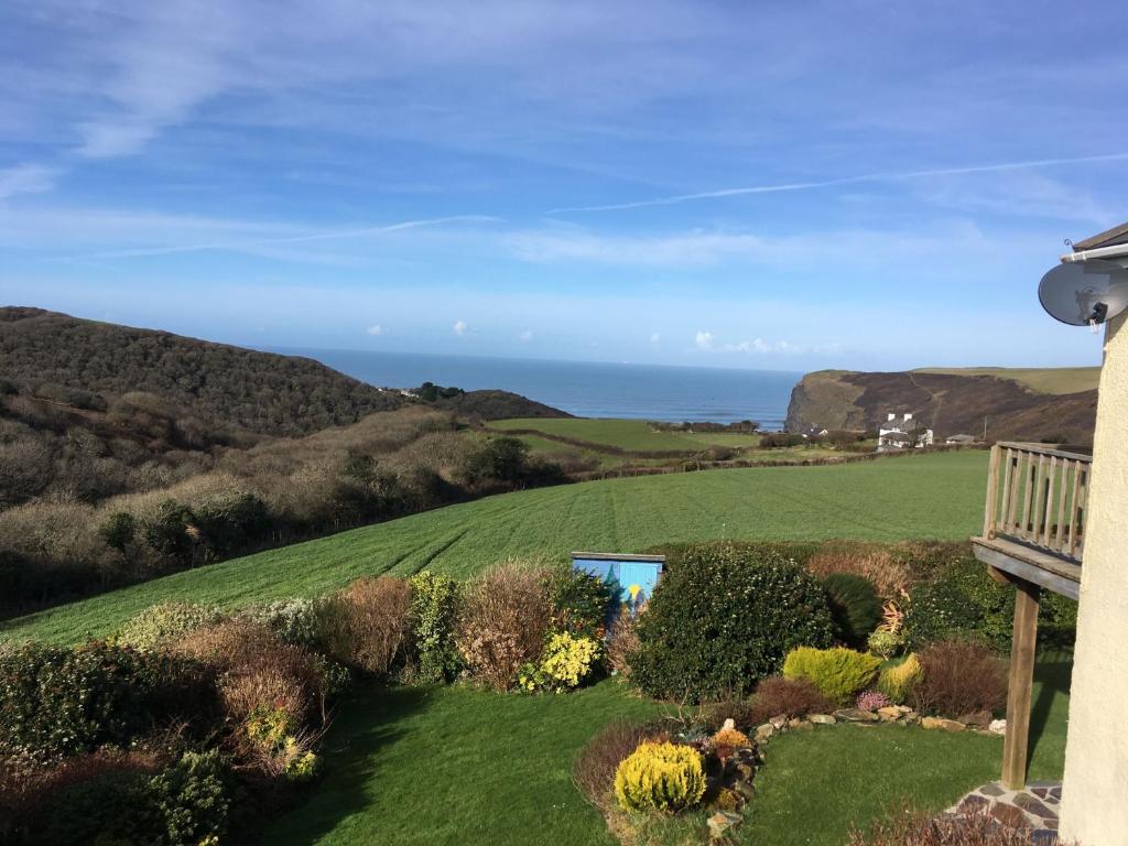 a view of the ocean from a house at Hazeldene, Crackington Haven in Crackington Haven