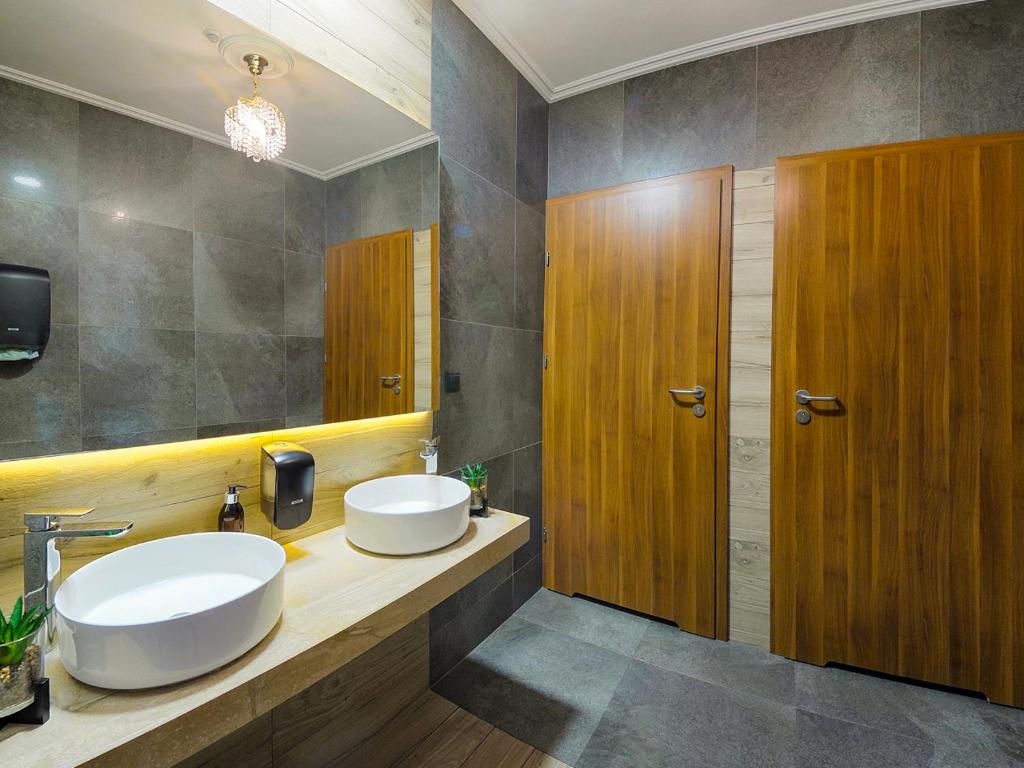 Koupelna v ubytování Hotel Dąbrowski