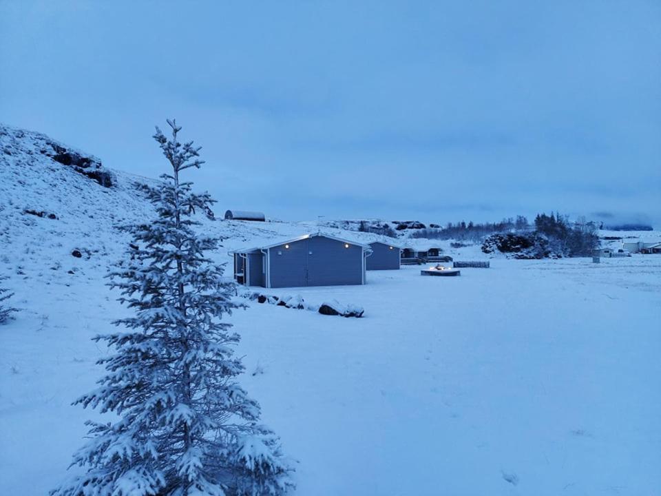 Lækjaborgir Guesthouse v zimě