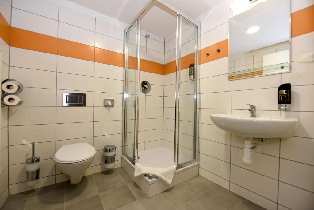 Koupelna v ubytování Hotel Prokopávka