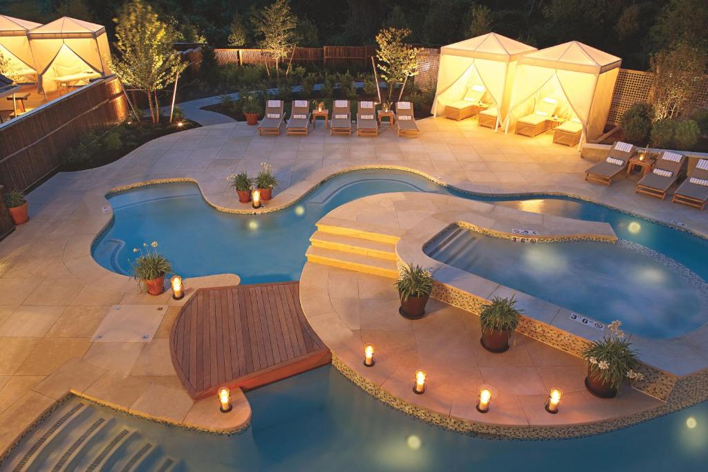 an image of a pool at night with lights at Chatham Bars Inn in Chatham