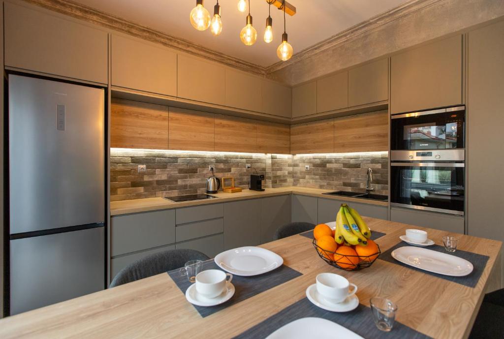 Kuchyň nebo kuchyňský kout v ubytování Lepanto Luxury Apartments FF
