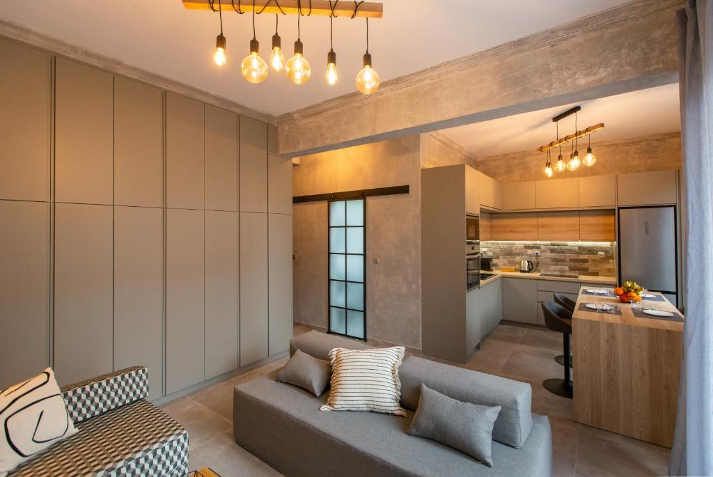 Kuchyň nebo kuchyňský kout v ubytování Lepanto Luxury Apartments GF